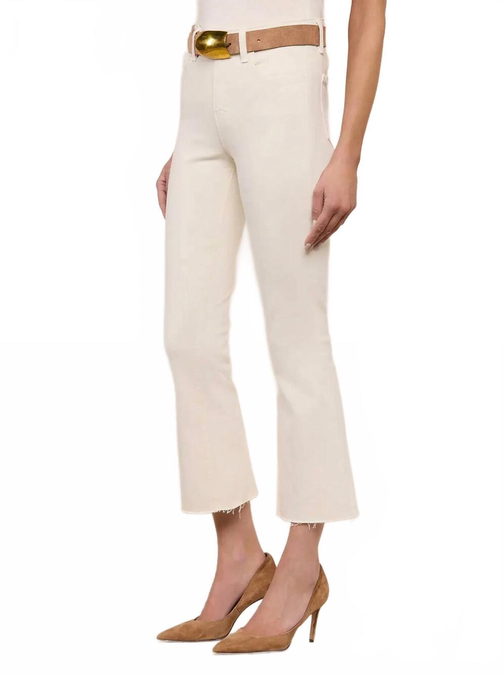 NEW L'AGENCE kendra cropped flare jean in vintage white - Picture 4 of 7